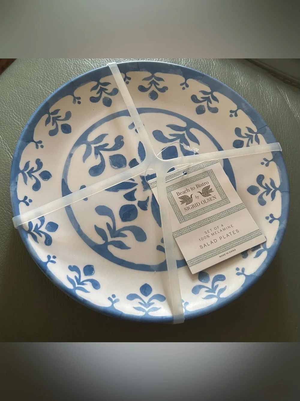 Sigrid Olsen Floral Melamine Salad / Appetizer 4 Plates